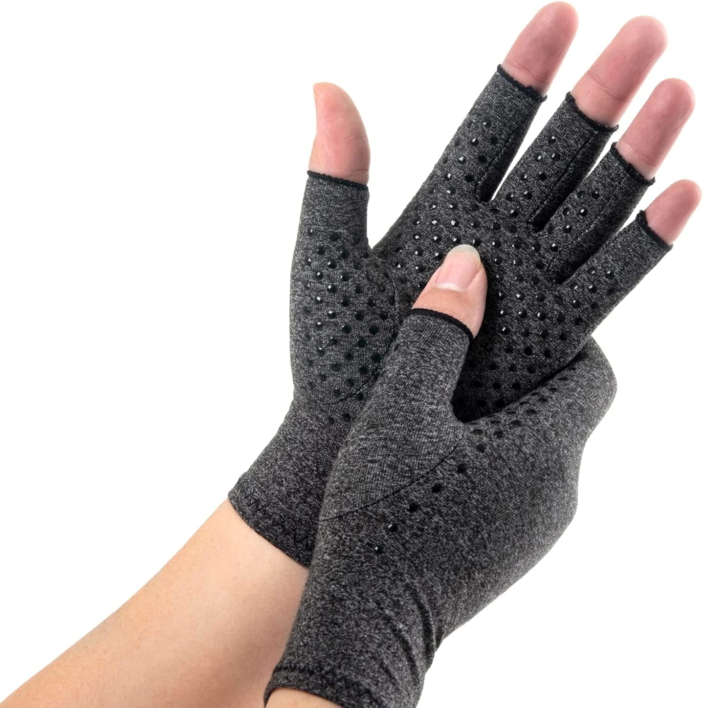 Compression Gloves for Women Men, Fingerless Breathable Moisture Wicking Arthritis Compression Gloves for Joint Pains